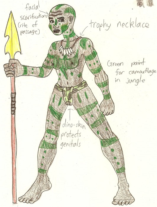 Dinosaur Huntress Concept Sketch
