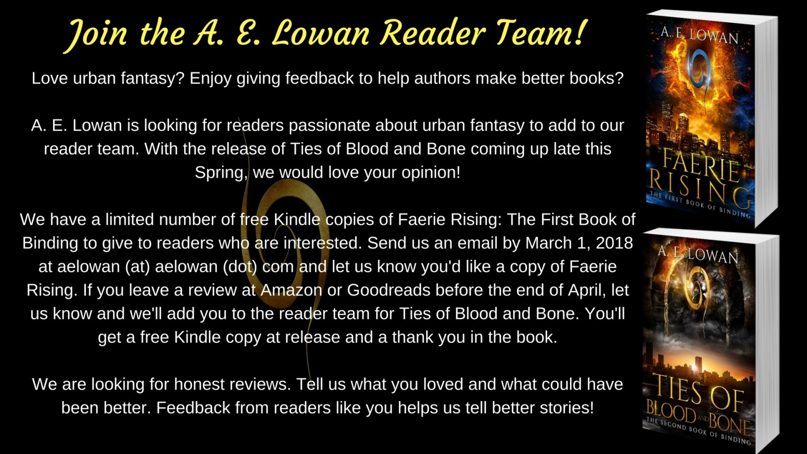 Join The A. E. Lowan Reader Team 022318